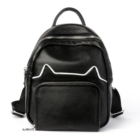 Cowhide backpack trend European and American schoolbag main image 5